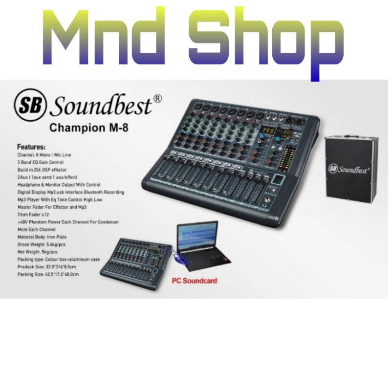 Mixer Soundbest champion M8 / 8 channel mixer soundbest origin