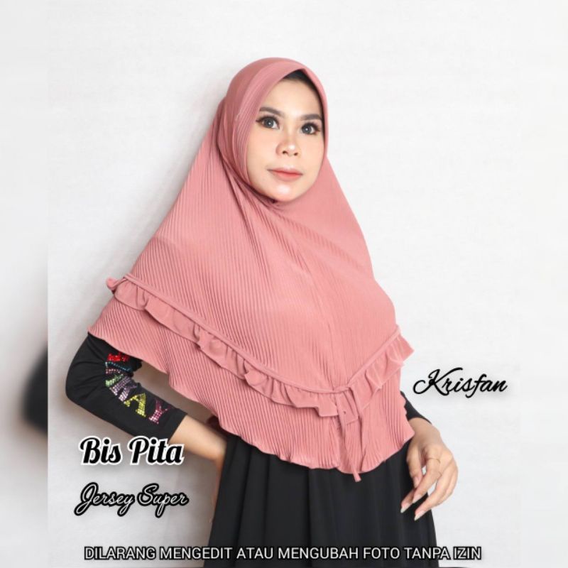 Jilbab full plisket Bis pita