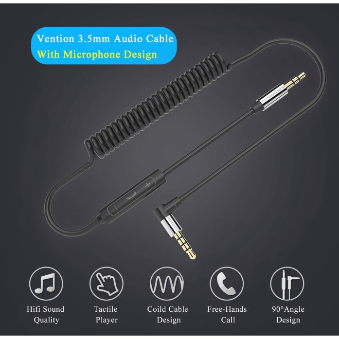 Kabel Audio Vention Beb Kabel Aux Spring 3.5Mm Hifi #98