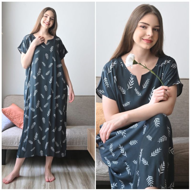 Daster Habel/HISBI Long BUSUI Panjang Semata Kaki Bahan Rayon Premium-Busui Habel 12