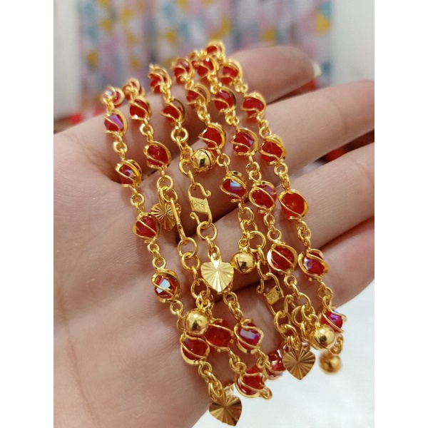 GELANG KRISTAR DEWASA PERAK 925 LAPIS MAS 24K