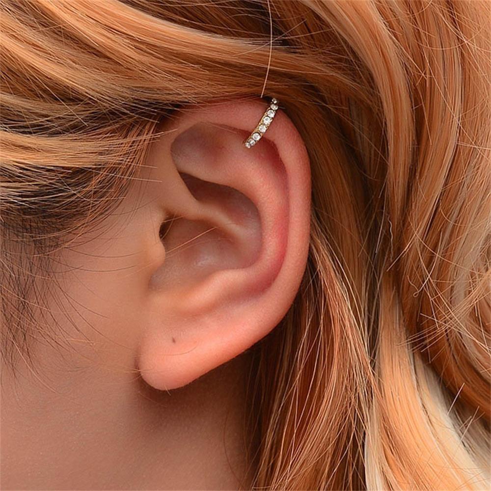 Top 1PC CZ Cuff Earrings Aksesoris Wanita Pria Klip Telinga Perhiasan Tanpa Tindik Lingkaran Telinga Cuff