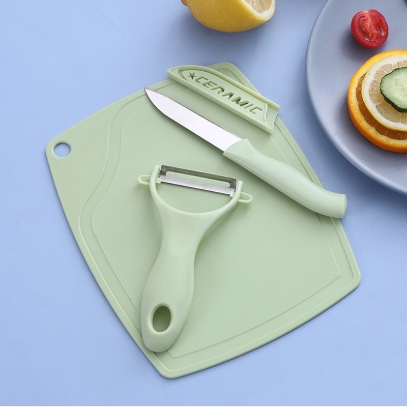 ✨NAGIHI✨ PISAU SET KERAMIK 3IN1 TALENAN PEELER BUAH ceramic fruit Knife Alat Dapur Kupas Sayur Kitchen