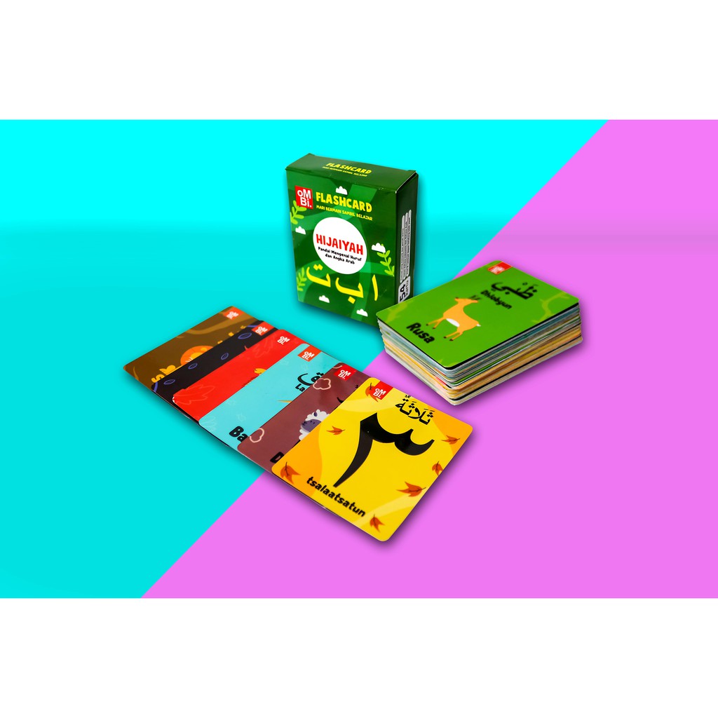 Flash Card Anak seri TERBARU Hijaiyah + Bahasa Arab + Tajwid (COD)