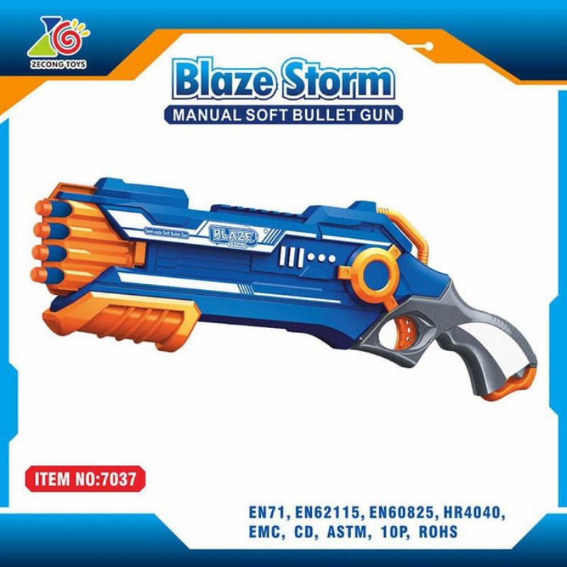 Mainan Gun Toy BLAZE STORM BESAR manual soft bullet gun 7033