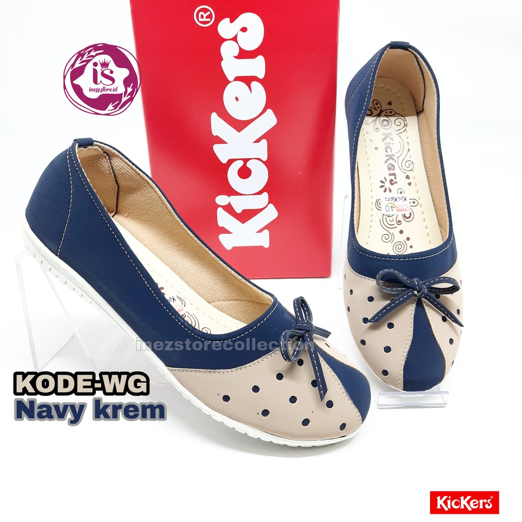 SEPATU FLAT WANITA KICKERS SLIP ON TERBARU KODE BALET WG MURAH HARGA GROSIR