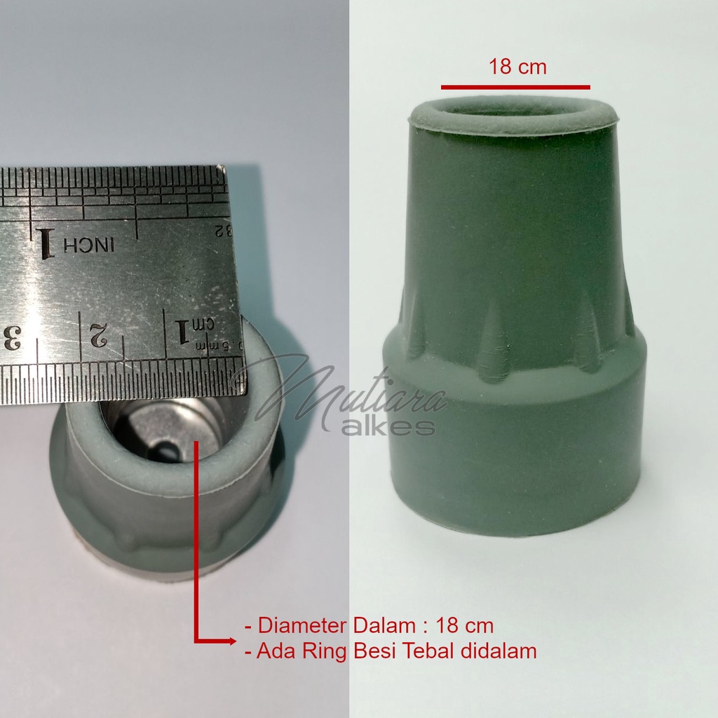 Karet Tongkat Lurus / Kaki 1 / Lipat / Elbow - Diameter 18 mm