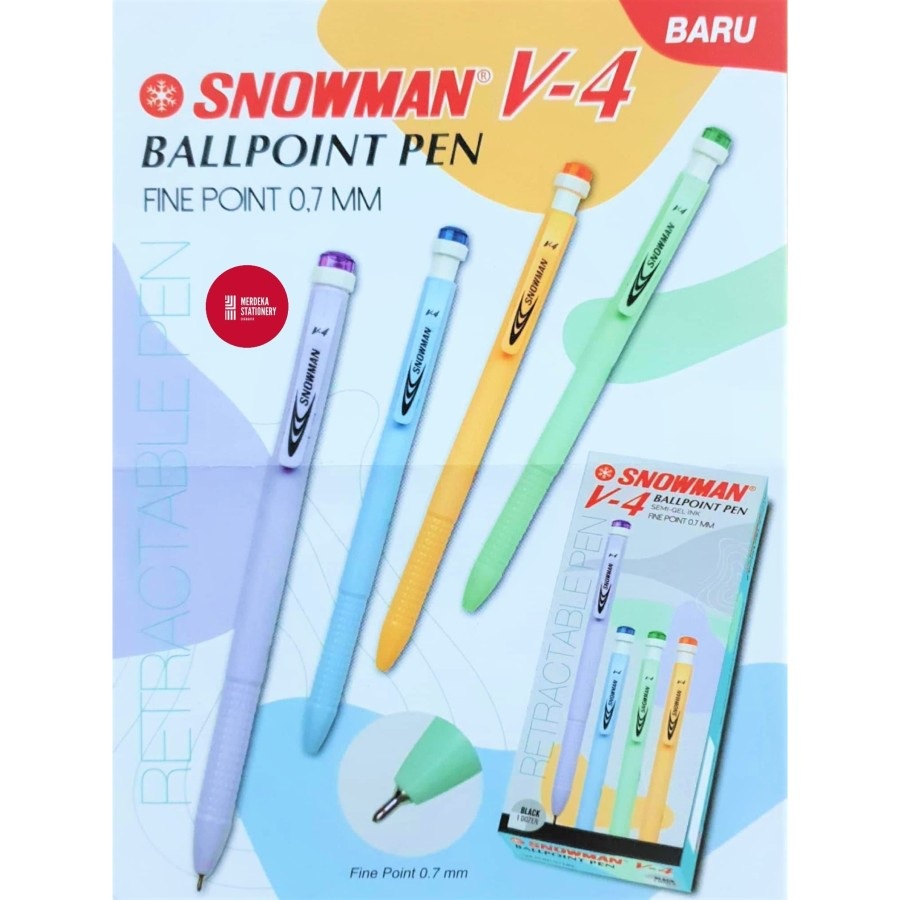 

Bolpen snowman cetik bolpen cetekan bolpen mekanik snowman V4 - 12 pc