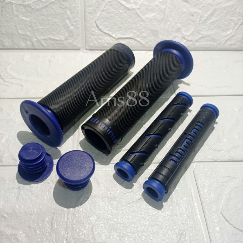Paket 2in1 Handgrip Domino Bulu + Karet Handle Rem Domino Model Sisik Variasi Motor Universal
