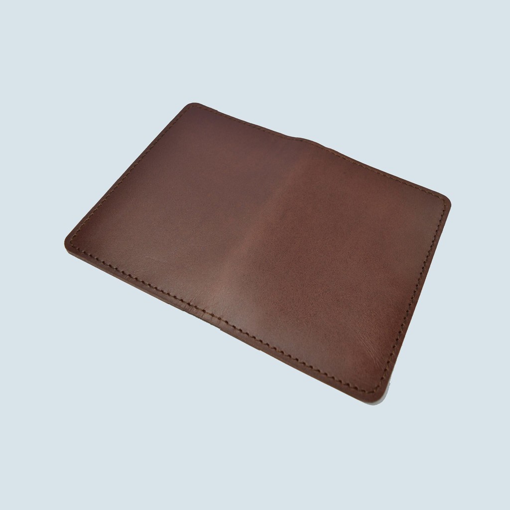dompet passport - passport cover simpel kulit sapi asli warna coklat