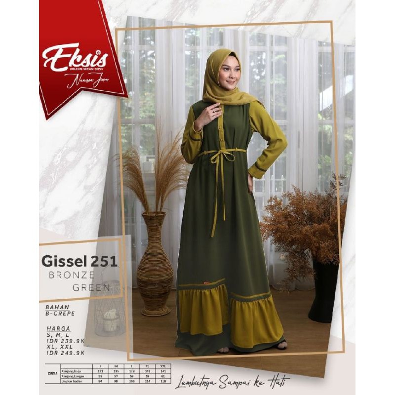 Baju Keluarga Sarimbit Gamis Dewasa Gissel 251 Seply Best Seller