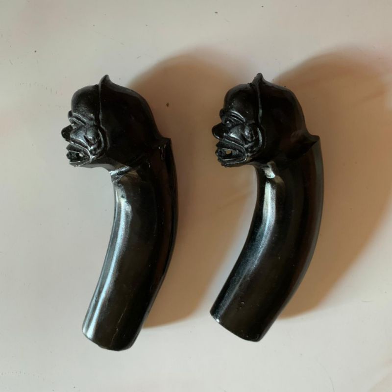 GAGANG BEDOG TANDUK KEBO UKIRAN WAYANG CEPOT UNIK UNTUK BILAH 25-30CM TERMURAH