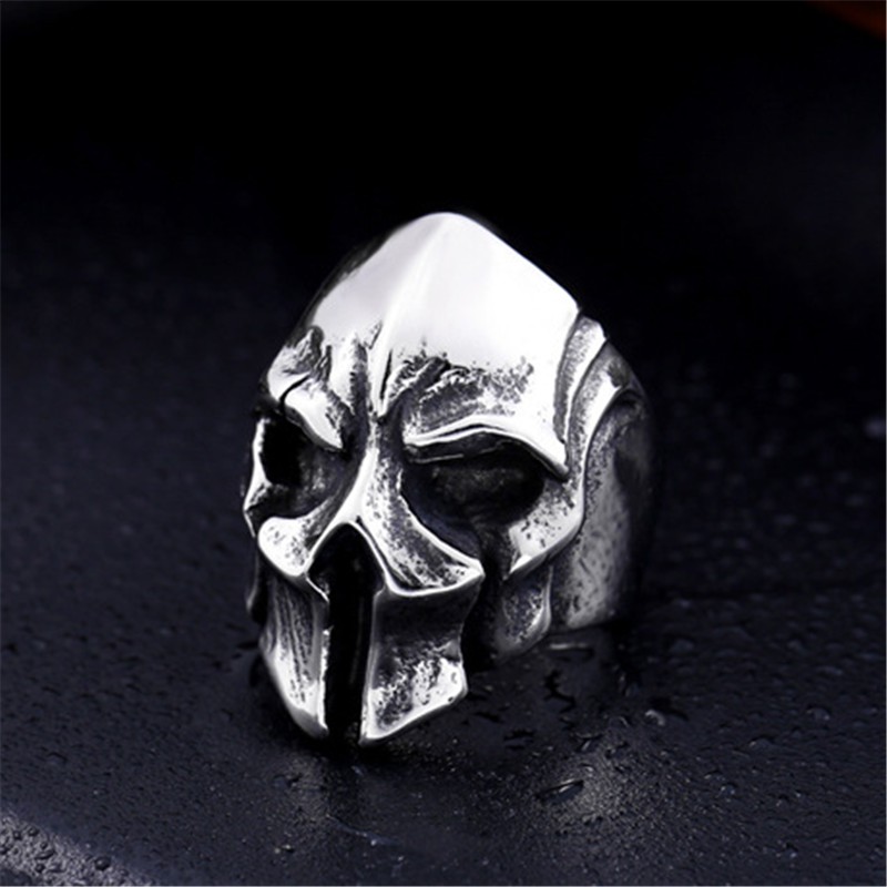 SEUSUK Perhiasan Cincin Punk Vintage Desain Tengkorak Gothic Unik Bahan Stainless Steel untuk Wanita