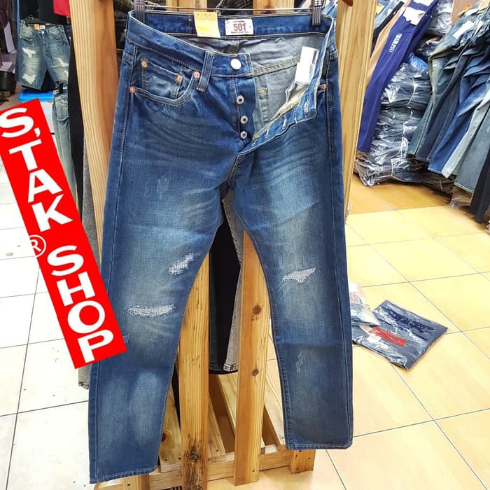 Celana Jeans Pria Ripped Distro Pensil Cowok COD Denim Slimfit N6N8 Celana original Lois Original
