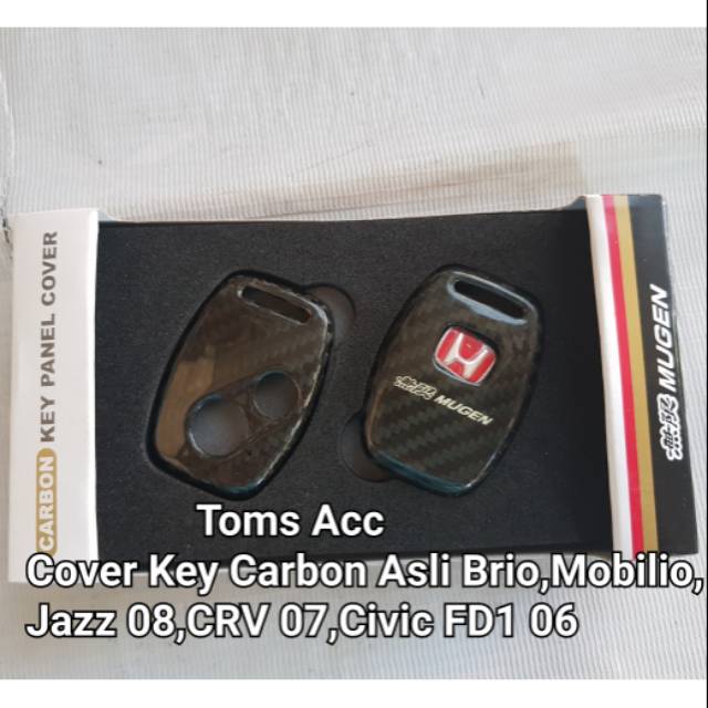 Cover Casing Kunci Carbon Honda Key Remote Jazz S RS GE8 Brio Civic FD1 Accord Mobilio City CRV 2007