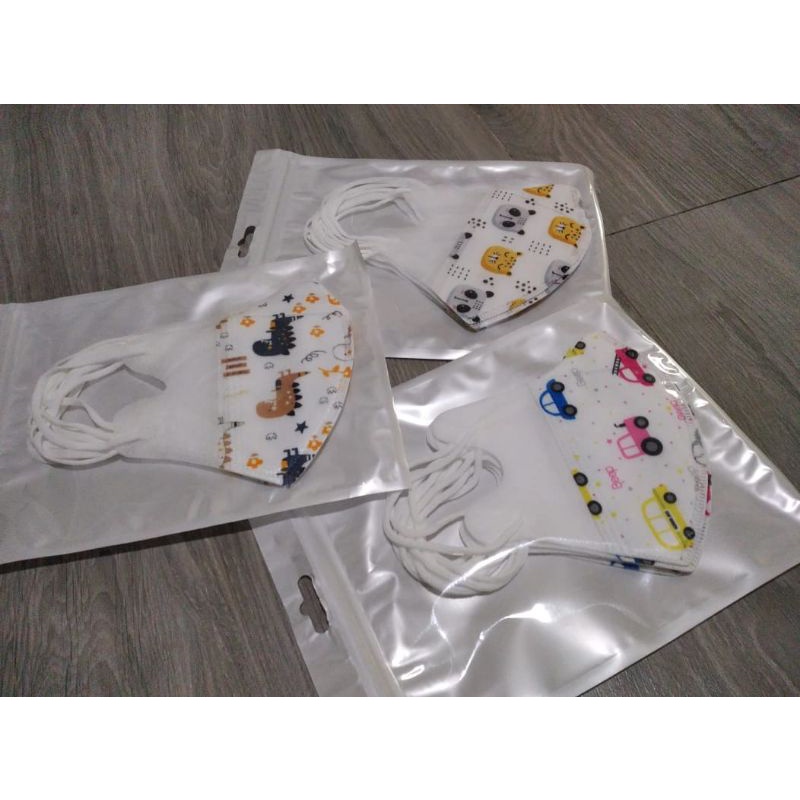 masker duckbill anak motif plastik ziplock isi 5