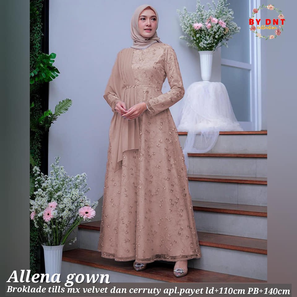 [Model Baru] Gamis Maxi Ceruty/ S-M,L,XL,XXL, XXXL / Brokat Premium/ Seragam/ Kondangan Brokat Gamis