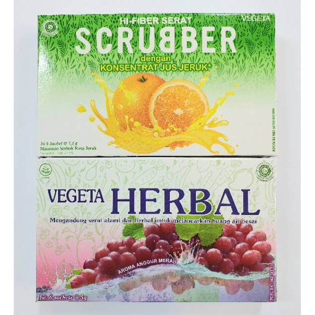 Vegeta Scrubber Herbal Dus Isi 6 Sachet Shopee Indonesia