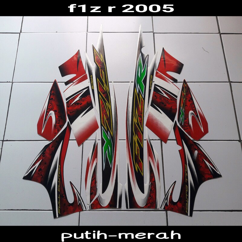 Sticker motor F1ZR 2005 Putih-merah