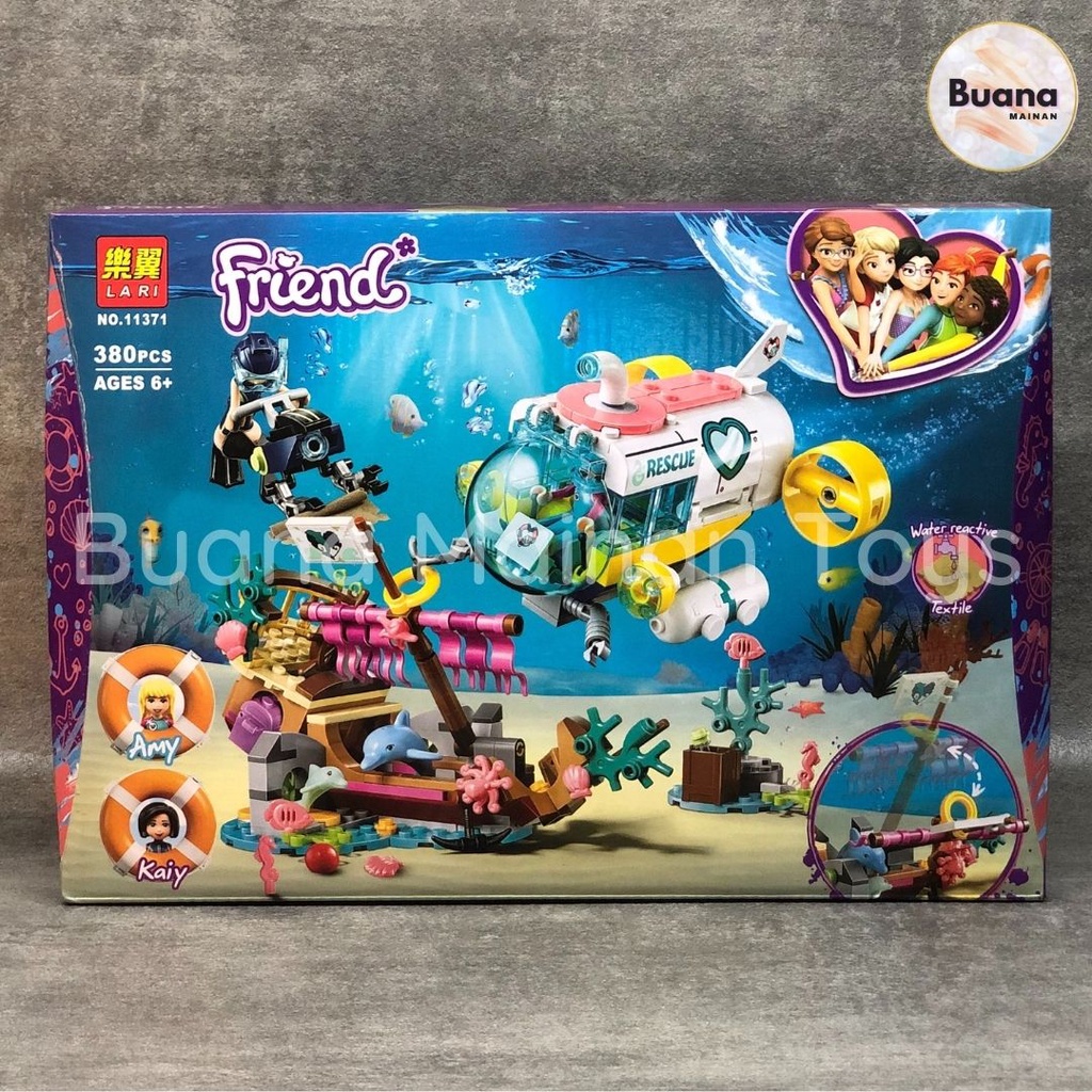 BRICKS LARI FRIEND KAPAL SELAM SUBMARINE DOLPHIN RESCUE BRICK MAINAN EDUKASI ANAK CEWE FRIENDS 11371