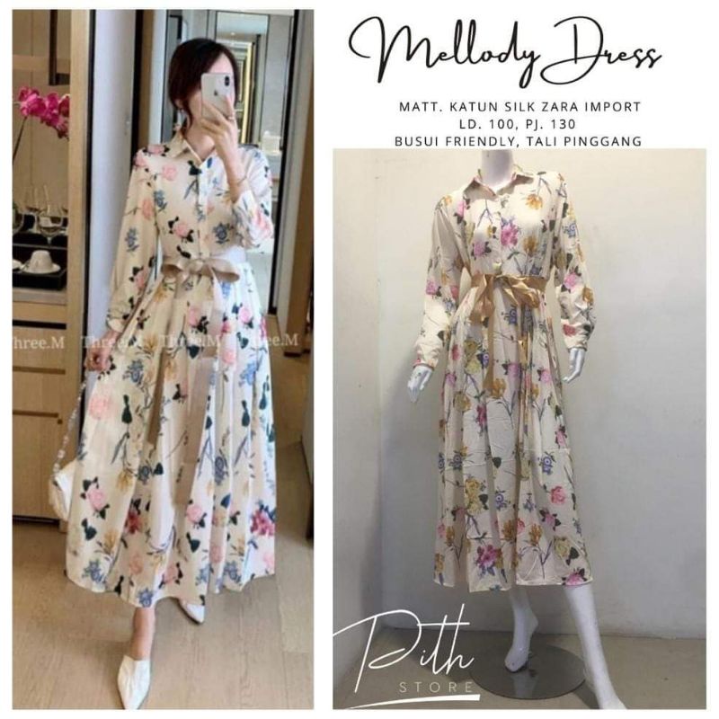 Dress Katun Silk Zara Import - Mellody Dress