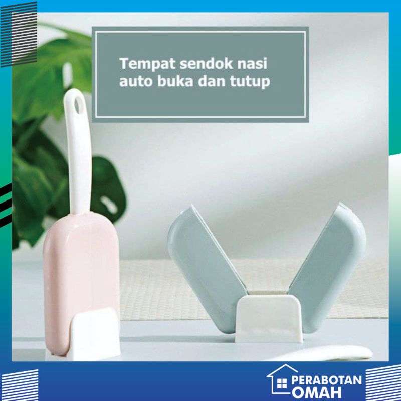 Centong Nasi + Cover Penutup Centong Nasi Unik Tempat Centong Buka Tutup Otomatis Tempat Sendok Nasi