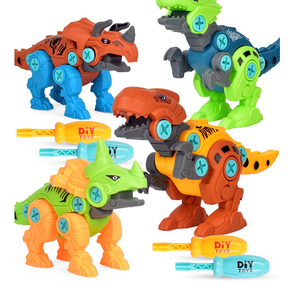 【TK】Kids Disassembly Assembly Dinosaur Toy Set Screw Nut Combination Assembling Dinosaurs Children Educational Toys