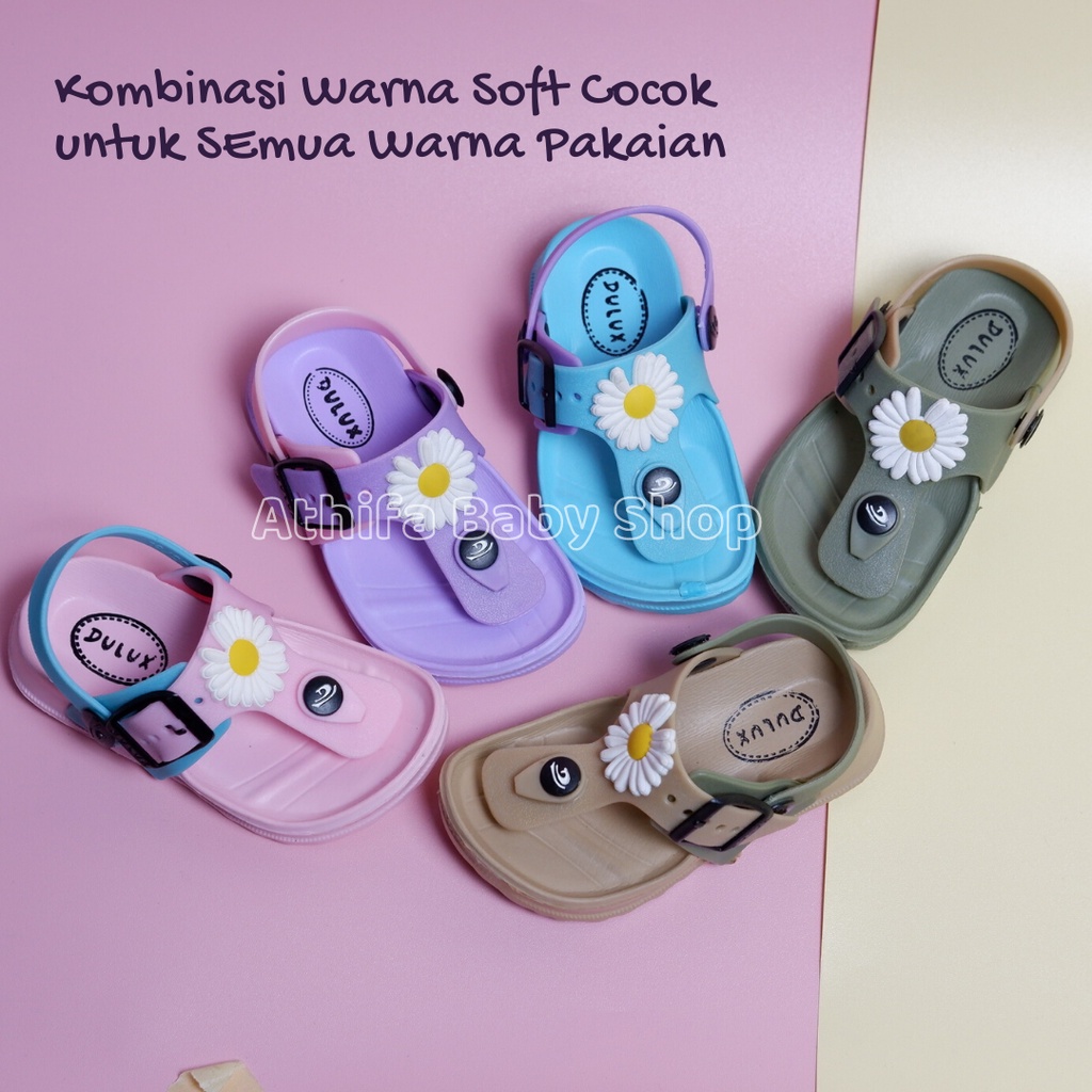 Sepatu Sandal Anak Perempuan Bayi Balita Usia 6 7 8 9 10 11 Bulan 1 2 3 Tahun Size 19 20 21 22 23 24 Sendal Gunung Karet Cewek Spatu Sandal Prewalker Karet Phylon Ringan -Dulux 213e-