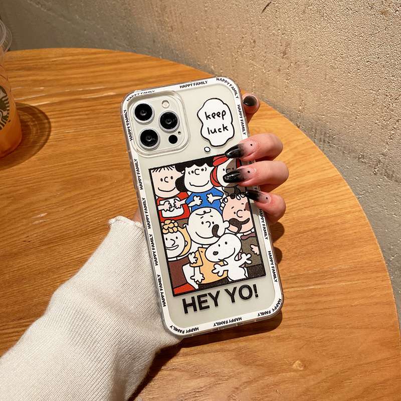 Snoopy family Clear Air Bag Silicone Case VIVO Y21S Y21A Y21E Y21G Y50 Y30i Y20S Y20i Y12S Y93 Y91C Y95 V9 S1 V20 V15 Pro V11i V20SE V21 Y19 Y15S Bumper Protect Cover Casing