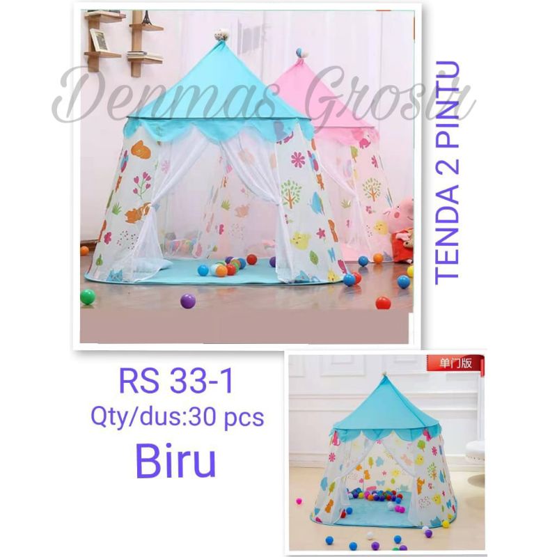 (COD)Tenda Anak 2 Pintu/Tenda Mainan/Tenda Camping Anak Model Rumah/Tenda Murah