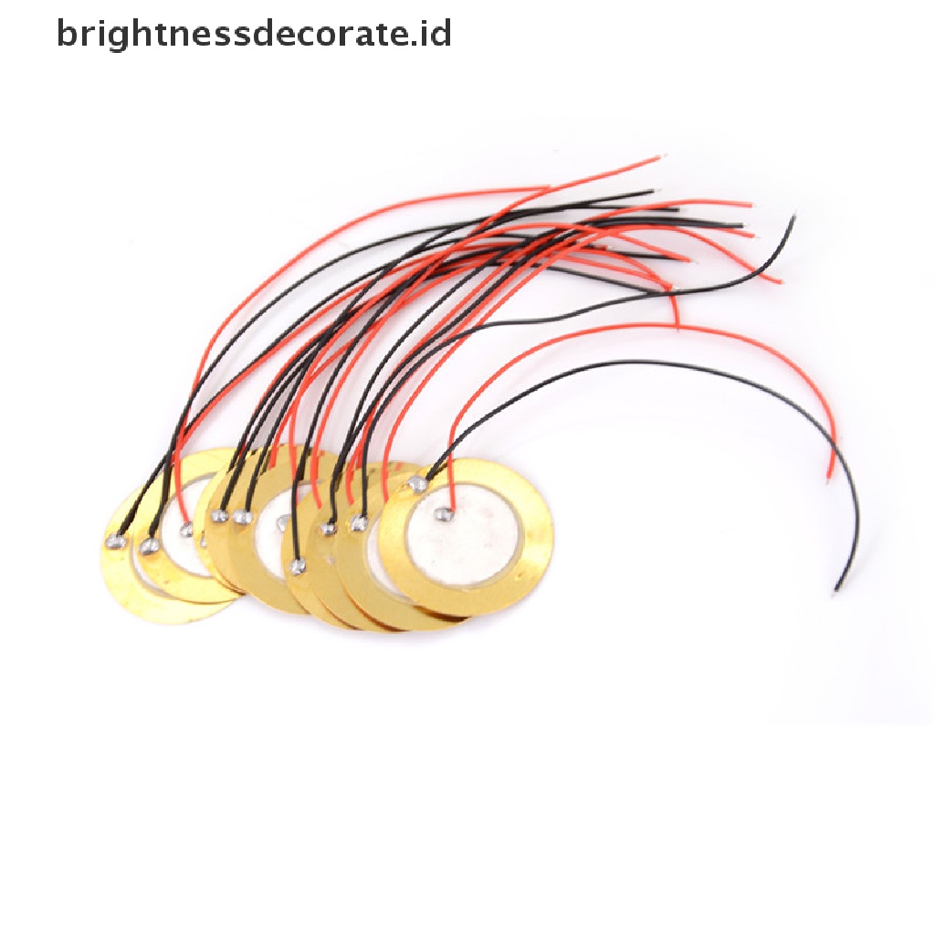 10pcs Disk Drum Trigger Sensor Suara 27mm Dengan Kabel Tembaga Piezo Elements