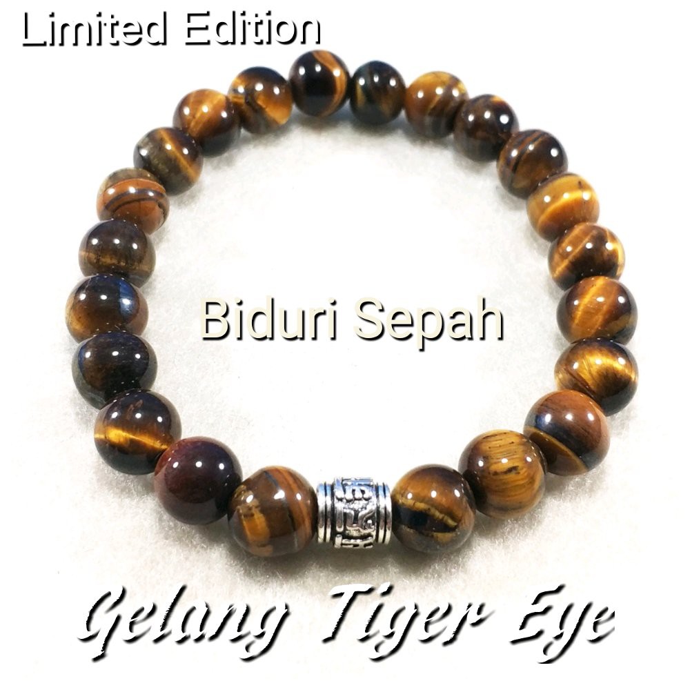 GELANG NATURAL TIGER EYE BIDURI SEPAH BEST BRACELET PREMIUM COLLECTION DENGAN PERAK 925