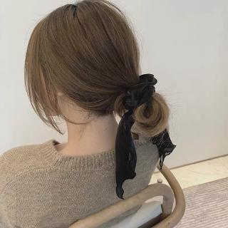 Ikat Rambut Bahan Satin Aksen Pita Warna Polos Gaya Korea Ikat Rambut Bahan Satin Aksen Pita Warna Polos Gaya Korea