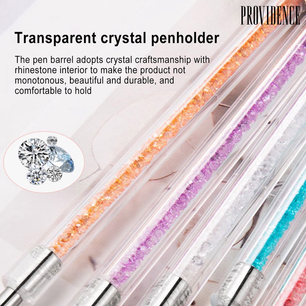 Providence 6Pcs/Set Nail Pen Wide Application Easy to Use Nylon Wool Nail Art Double-head Painted Point Drill Pen Set for Salon