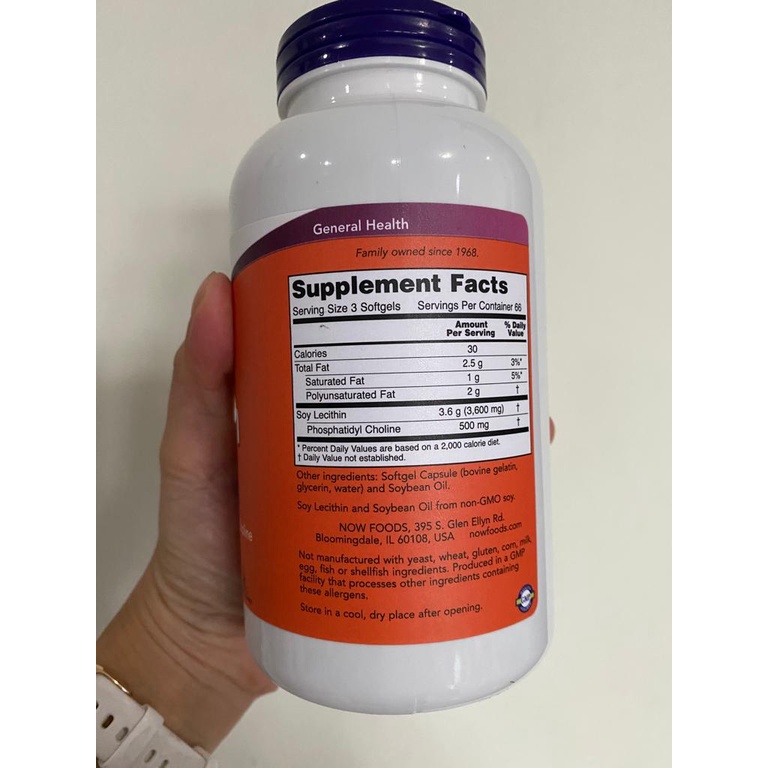 Now Foods Sunflower Lecithin Lecitin1200mg 200 Softgels