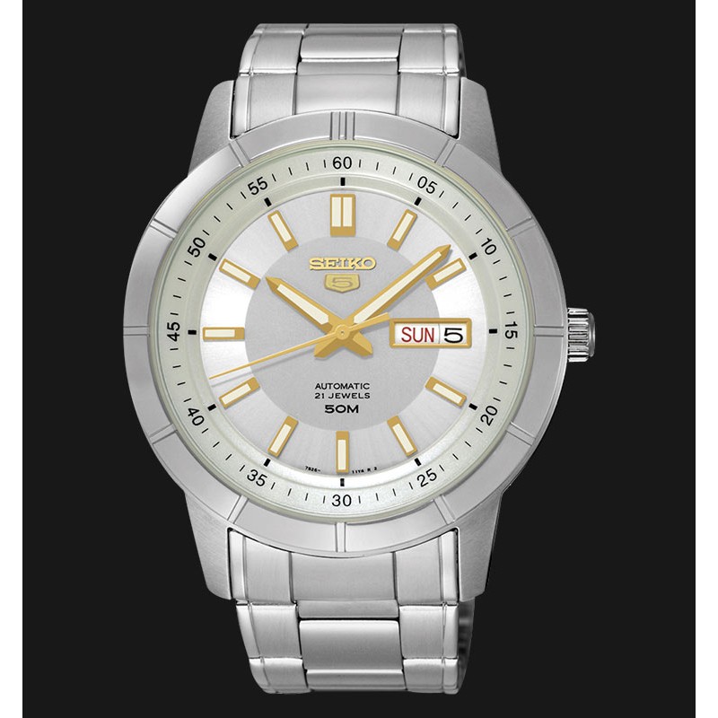 Jam Tangan Pria SNKN53 - Seiko 5 SNKN53K1 Automatic Silver Dial Steel