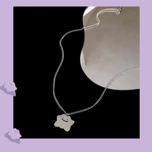 Ditto Kalung Bahan titanium steel Motif Kartun Untuk Pria Dan Wanita