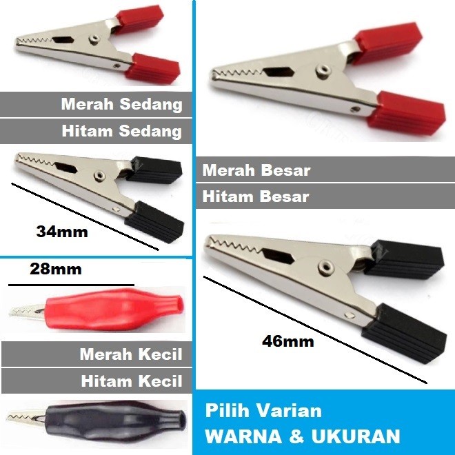 Jy51ws Capit Buaya Alligator Clip Klip Aki Jepit Klem Clamp Jumper Baterai Y50Klpw