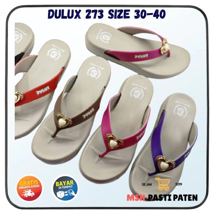 COD Sandal jepit anak cewe merk dulux size 30-35 bahan karet tahan air enteng dan nyaman diapakai