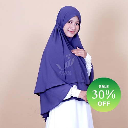 Aluna | Khimar Jilbab Bergo 2 Layer Tali Panjang Syar'i Bahan Diamond Georgorate Berkualitas Tidak Terawang