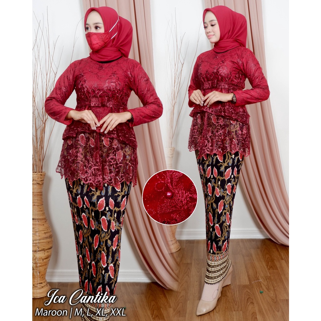 SET BLOUSE ICA CANTIKA / KEBAYA MODERN / KEBAYA PESTA / OUTFIT BAJU PESTA KEKINIAN / BAJU TUNIK WANITA / LC