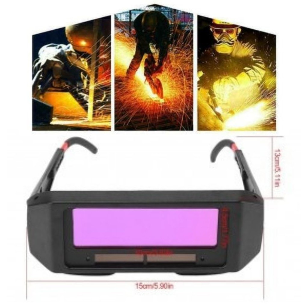 Kacamata 2IN 1 Safety &amp; Las Otomatis Gelap Auto Darkening Soldering Welding Glasses 111156