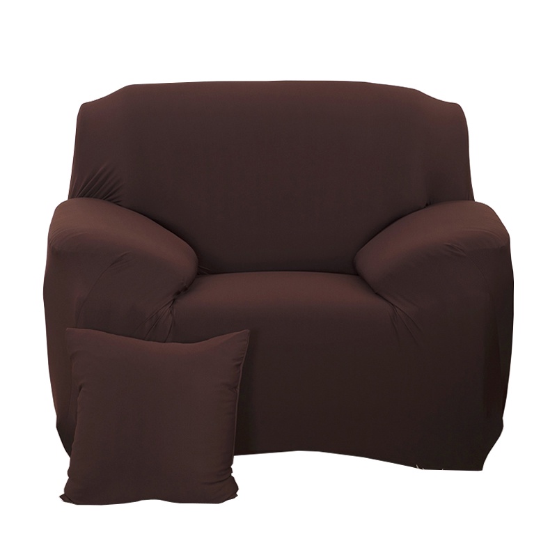 Coklat Tua Cover Sofa Sarung Sofa 1/2/3/4 Seater Sofa Cover Elastic Sarung bantal sofa Cushion Protector Covers