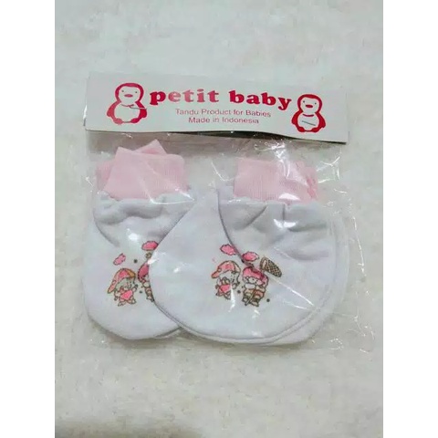 SS - 1 Set (Tangan Kaki) Sarung Tangan Petite ( Cinta ) / Sarung Tangan Bayi Murah