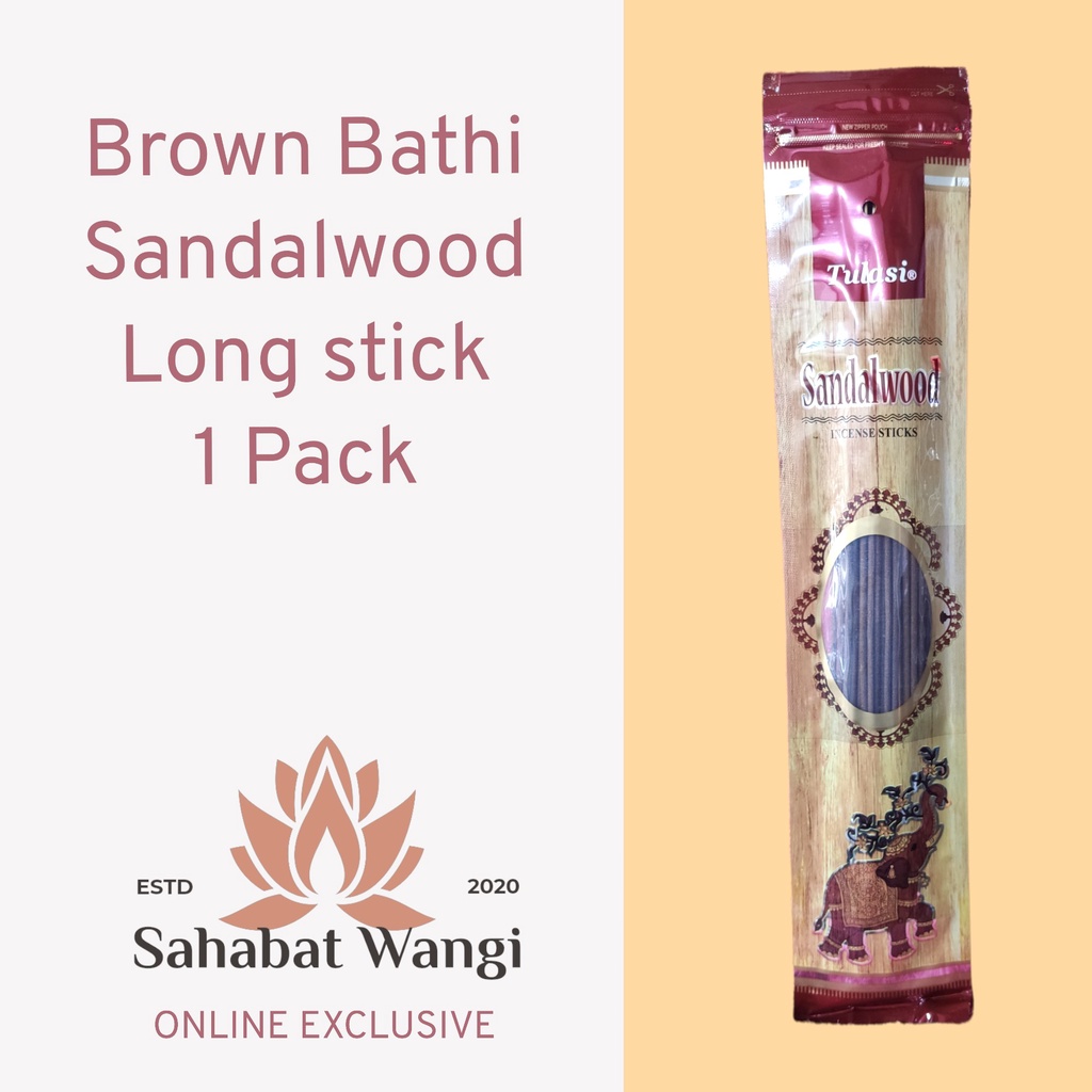 Dupa Hio Import India Tulasi Sandalwood Stick Coklat (LONG STICK)