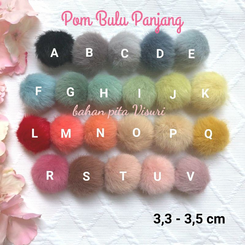 Pom Bulu panjang 3,5 cm