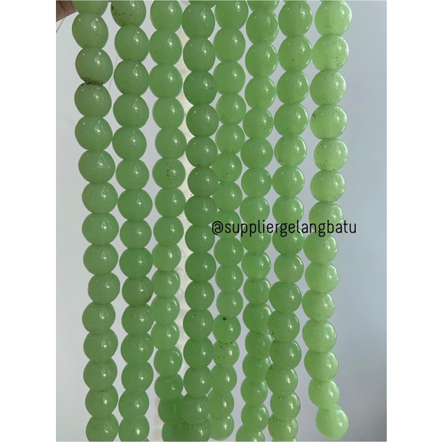 Bahan renceng GREEN CAT EYE 10mm mata kucing hijau asli TANPA JARONG