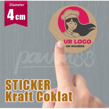 

Stiker Sticker Label Kraft Coklat D: 4 cm - (70 Pcs)