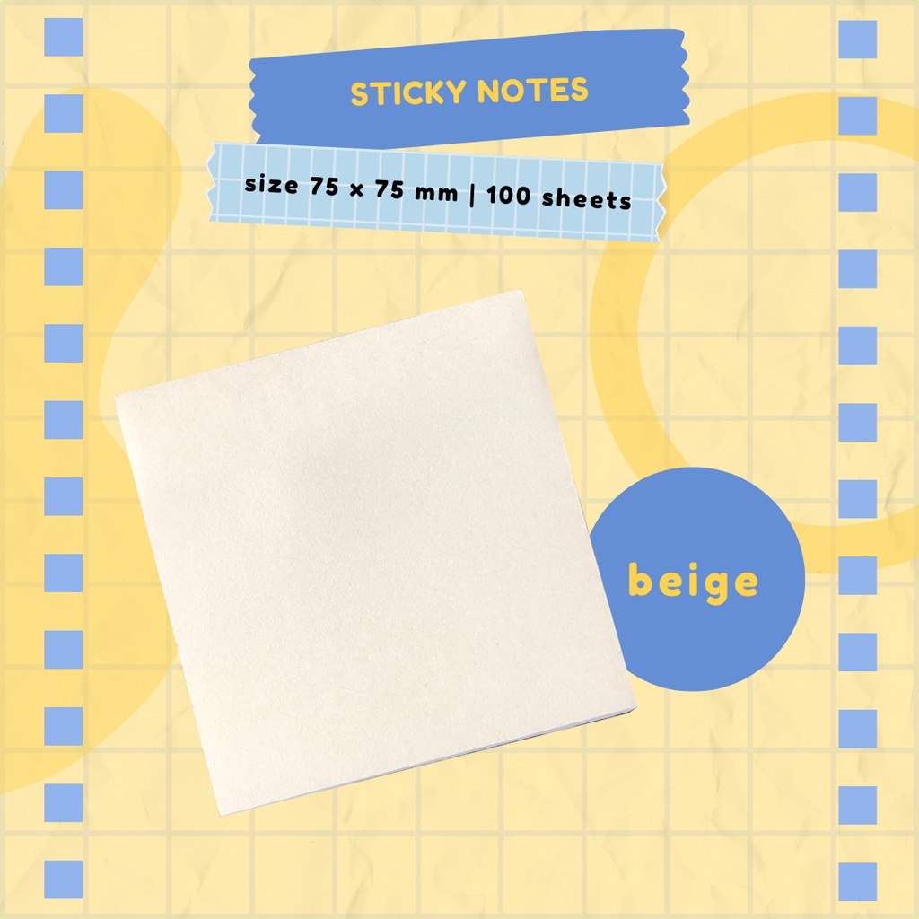 Jual Sticky Notes Memo Tempel Beige X Mm Sheets Sticky Notes Post It Notes Memo