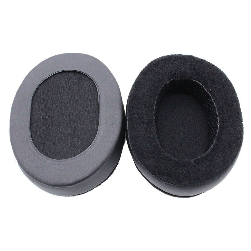btsg Hybrid Memory Foam Earpad - Black PU/Velour - Suitable For Large Over Brainwavz HM5 The Ear Headphones